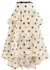 Zimmermann Womens Cream Black Dot Crush High-low Tiered Linen And Silk-blend Midi Skirt Xs In Cream