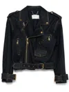 Zimmermann Crush Denim Biker Jacket In Blue