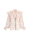 Zimmermann Crush Ruffled Embroidered Linen And Silk-blend Organza Blouse In Pink Hearts