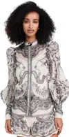 Zimmermann Crush Body Shirt In Ivory Locket In Ivory Locket