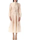Zimmermann Women Floral Print Linen Crush Midi Dress In Neutral