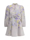 Zimmermann Crush Buttoned Mini Dress In Multi