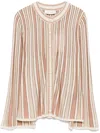 Zimmermann Crush Metallic Stripe Cardigan In Neutrals