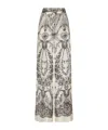 Zimmermann Wide Crush Trousers In Silk In Gray