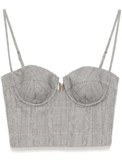 Zimmermann Crush Check Bustier In 灰色