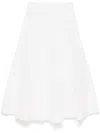 Zimmermann Crush Cotton Midi Skirt In White