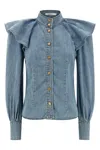 Zimmermann Crush Denim Shirt And Blouse Blue In Blue