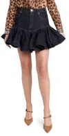 Zimmermann Crush Denim Frill Mini Skirt Night Sky In Night Sky