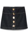 Zimmermann Crush Denim Mini Skirt In Blue