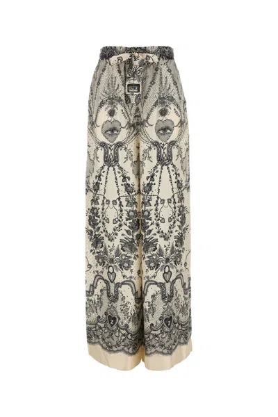 ZIMMERMANN PANTALONE DALLA GAMBA AMPIA CRUSH IN SETA STAMPATA DONNA