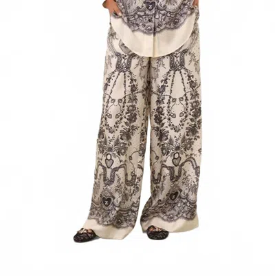 Zimmermann Wide Crush Trousers In Silk In Gray