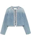 Zimmermann Womens Crush Embellished-trim Denim Jacket Blue Moon Xs In Blumoon