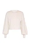 Zimmermann Crush Embellished Knit Alpaca Cardigan In White