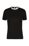 Zimmermann Womens Black Crush Embellished Linen-jersey T-shirt In Black