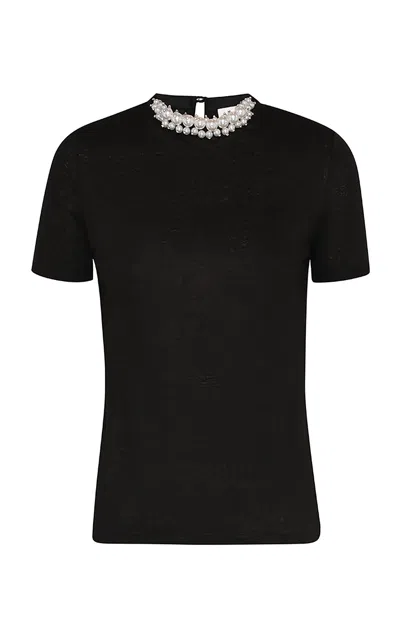 ZIMMERMANN CRUSH EMBELLISHED LINEN T-SHIRT