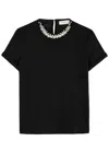 Zimmermann Womens Black Crush Embellished Linen-jersey T-shirt In Black