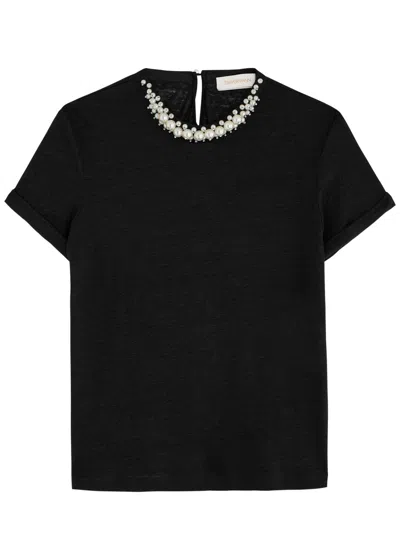 ZIMMERMANN ZIMMERMANN CRUSH EMBELLISHED LINEN T-SHIRT