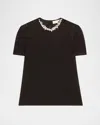 Zimmermann Womens Black Crush Embellished Linen-jersey T-shirt In Black
