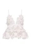 Zimmermann Crush Embroidered Linen-silk Tank Top In Ivo Ivory