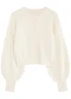 Zimmermann Crush Faux Pearl-embellished Alpaca-blend Cardigan In Ivory