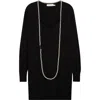 Zimmermann Crush Necklace-detailed Merino Wool Midi Dress In Black