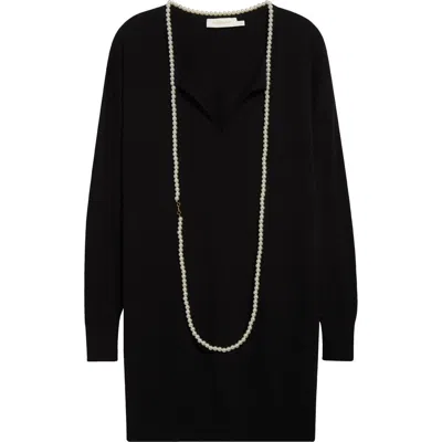 Zimmermann Crush Necklace-detailed Merino Wool Midi Dress In Black