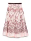Zimmermann Printed Linen Blend Crush Skirt