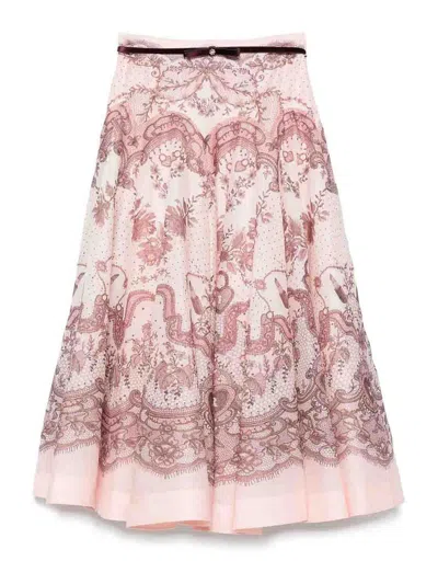 ZIMMERMANN CRUSH FLARED MIDI SKIRT