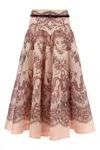 Zimmermann Printed Linen Blend Crush Skirt