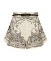 Zimmermann Crush Flat Front Frill Shorts Ivory Locket In Ivory Locket