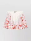 Zimmermann Crush Belted Floral-print Silk And Cotton-blend Twill Shorts