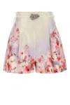 Zimmermann Red Low-waist Floral Silk And Cotton Shorts
