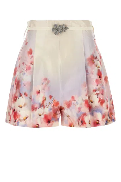 ZIMMERMANN ZIMMERMANN PRINTED SATIN CRUSH SHORTS