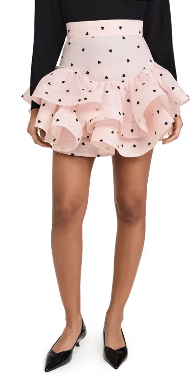Zimmermann Crush Flip Mini Skirt Pink Hearts