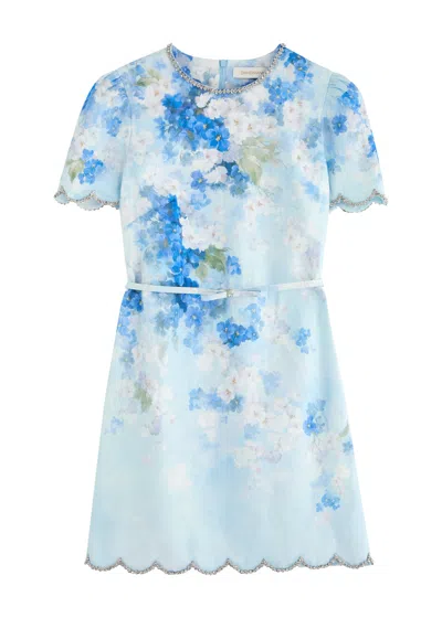 ZIMMERMANN ZIMMERMANN CRUSH FLORAL CRYSTAL-EMBELLISHED MINI DRESS