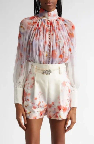 ZIMMERMANN ZIMMERMANN CRUSH FLORAL PRINT GATHERED TOP