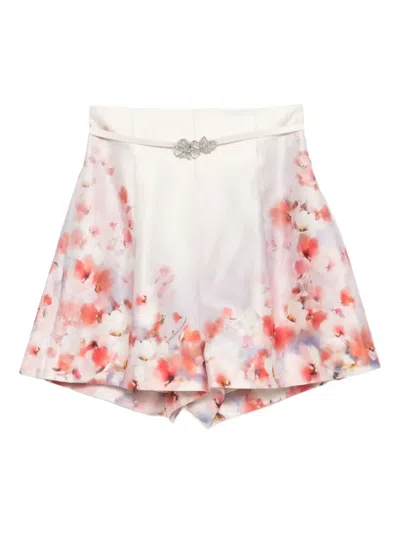 Zimmermann Crush Floral-print High-waisted Shorts In Multi