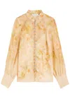 Zimmermann Crush Floral-print Linen-blend Blouse In Multi Floral