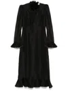 Zimmermann Crush Embellished Linen And Silk-blend Midi Dress In Schwarz