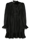 Zimmermann Crush Flower Mini Dress Black In Black