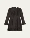 Zimmermann Crush Flower Mini Dress Black In Black