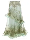 Shop Zimmermann Crush Flutter Maxi Skirt In Green