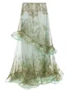 Zimmermann Green Crush Flutter Maxi Skirt In Green