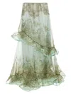 Zimmermann Green Crush Flutter Maxi Skirt In Green