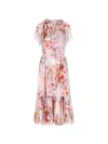Zimmermann Flutter Midi Dress Crush In Red