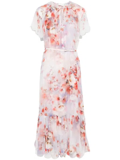 ZIMMERMANN CRUSH FLUTTER MIDI DRESS
