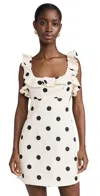 Zimmermann Print Ruffle Cutout Linen Minidress In Printed