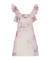 Zimmermann Crush Frill Mini Dress In Pink Flowers