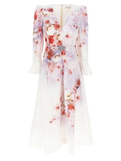 Zimmermann 'crush Frill Sleeved Midi' Dress