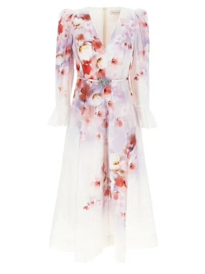 ZIMMERMANN ZIMMERMANN 'CRUSH FRILL SLEEVED MIDI' DRESS
